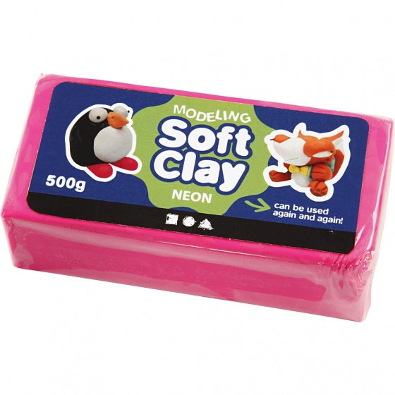 klei 500 gram 13 x 6 x 4 cm roze