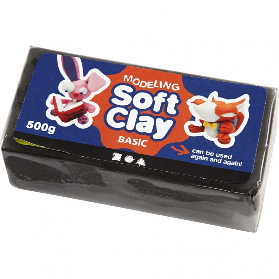 klei 500 gram 13 x 6 x 4 cm zwart