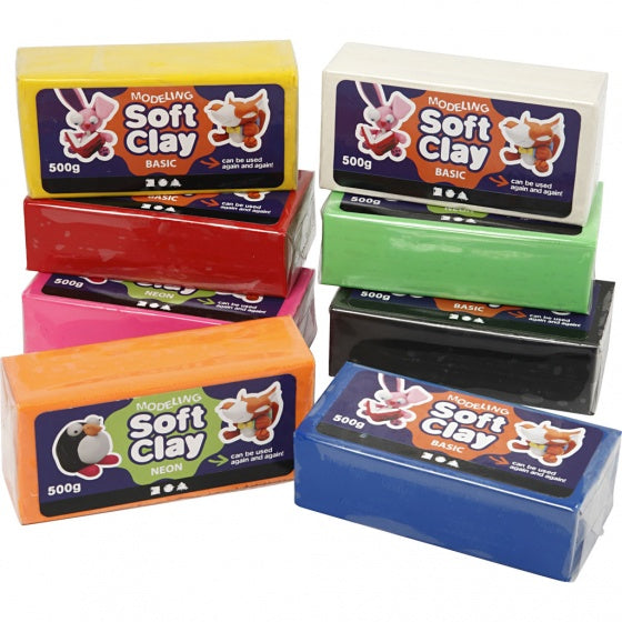 klei 8 stuks 500 gram multicolor