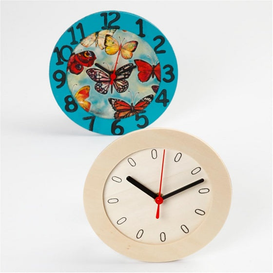 Klok met houten frame 15 cm