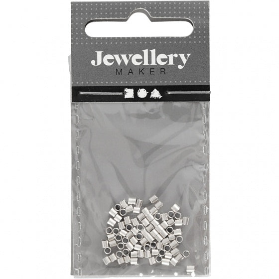 knijpkralen verzilverd 2 mm 80 stuks