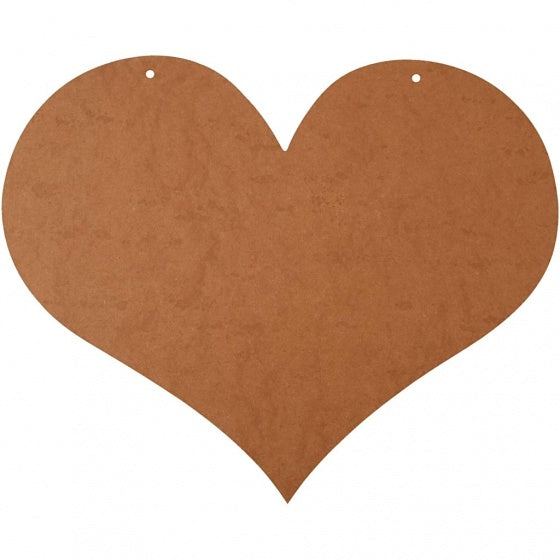 knutselhart hout 50 x 40 cm bruin per stuk