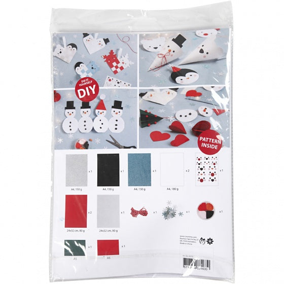 knutselset Kerstdecoratie papier 6-delig