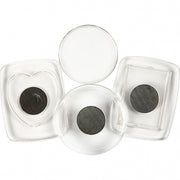 koelkastmagneten 25 - 45 mm rond 3 stuks transparant
