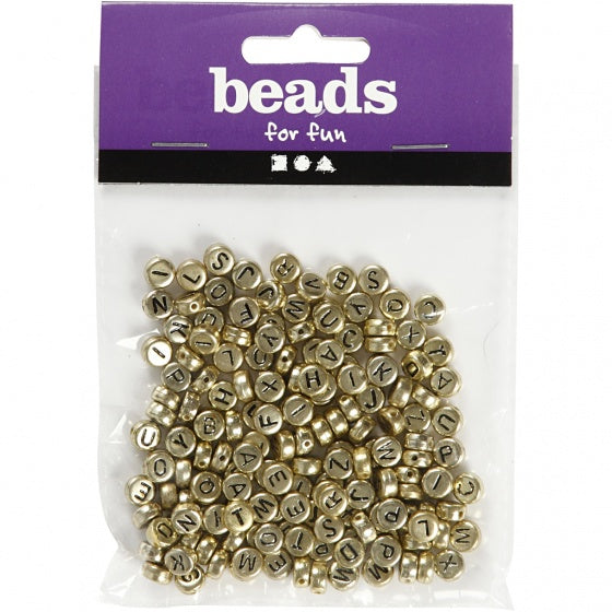 kralen 200 stuks gouden letters