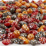 kralen 216 stuks 11 - 21 mm multicolor bloemen