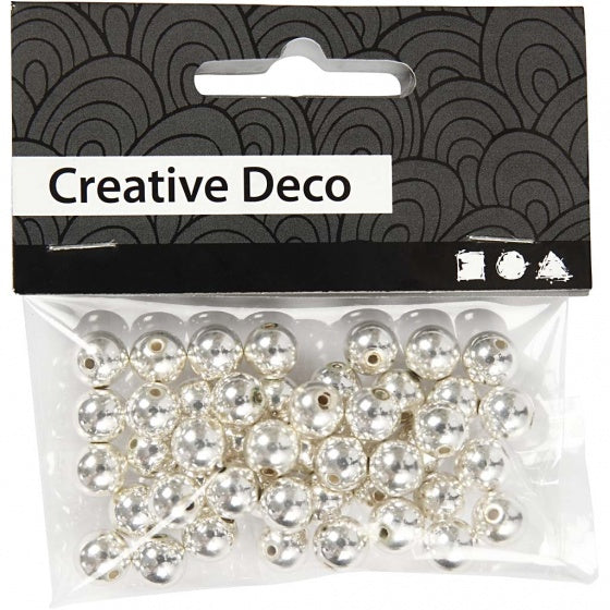 kralen Creative Deco 50 stuks zilver