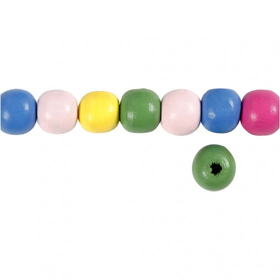 kralen hout multicolor 10x3 mm 70 stuks