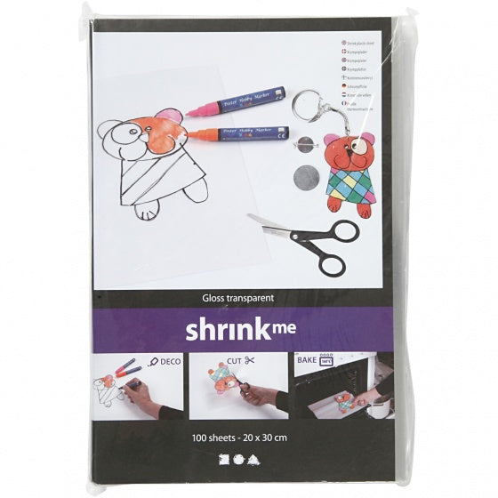 krimpfolie glans transparant 30 cm 100 vellen