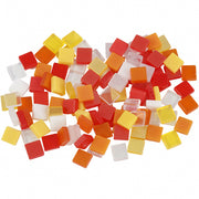 kunststof mini mozaiek vierkant rood 5x5mm
