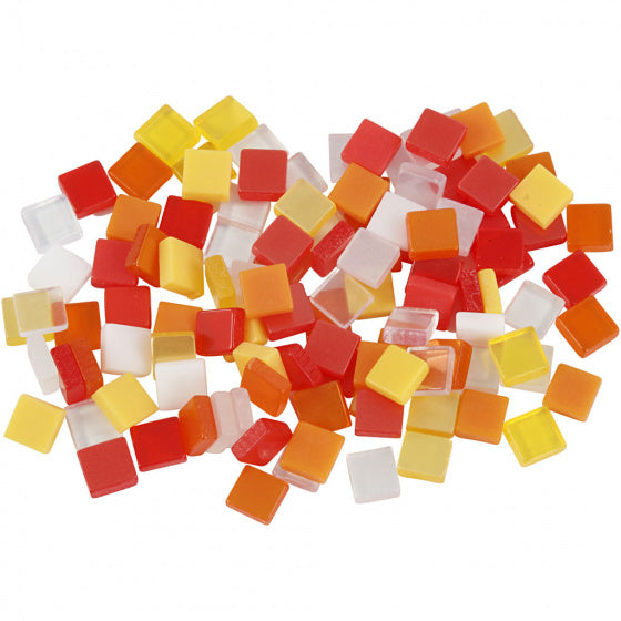 kunststof mini mozaiek vierkant rood 5x5mm