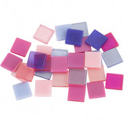 kunststof mini mozaiek vierkant paars/roze 10x10mm