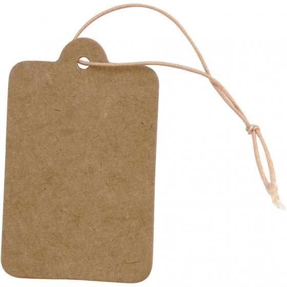 labels 100 stuks 25 x 40 mm bruin karton