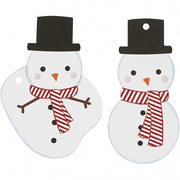 labels sneeuwpoppen 10 stuks wit/rood/zwart karton