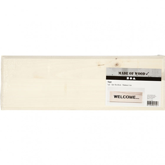 langwerpig schild hout 30 x 10 blank per stuk