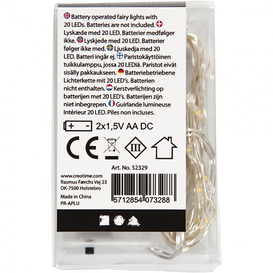 lichtsnoer 20 lampjes zilver LED 3