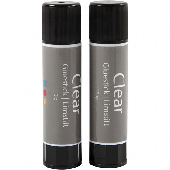 lijmstift 10 gram transparant 2 stuks