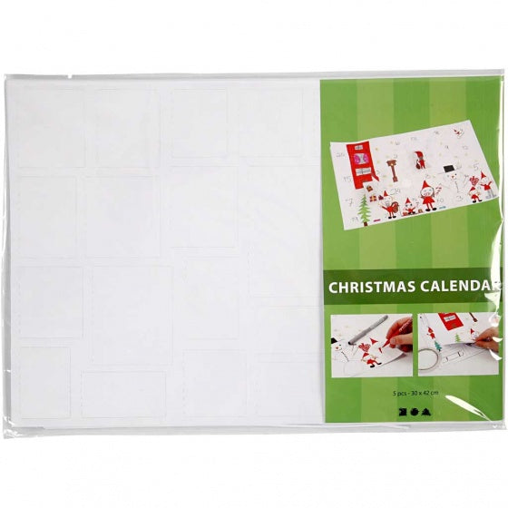 maak je eigen kerstkalender wit 30 x 42 cm 5 stuks