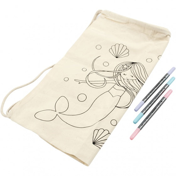 Magische zeemeermin kleur jouw eigen tas 4-delig