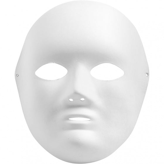 masker 22 x 17 cm wit papierpulp 1 stuk