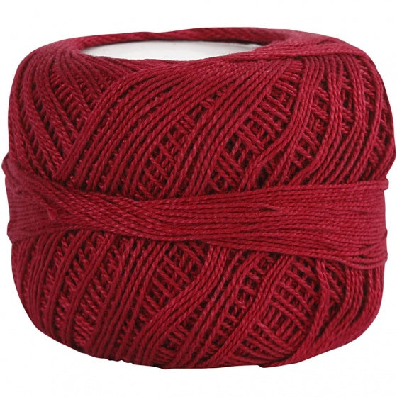 Mercerised katoengaren donkerrood 125 meter 20 gram