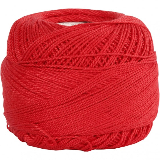 Mercerised katoengaren rood 125 meter 20 gram