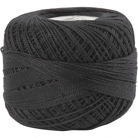 Mercerised katoengaren zwart 125 meter 20 gram