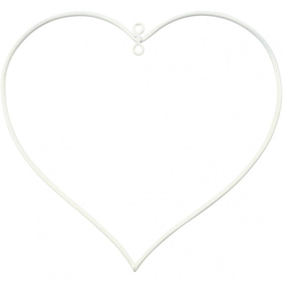 metalen draadvorm Hart 13 cm wit 10 stuks