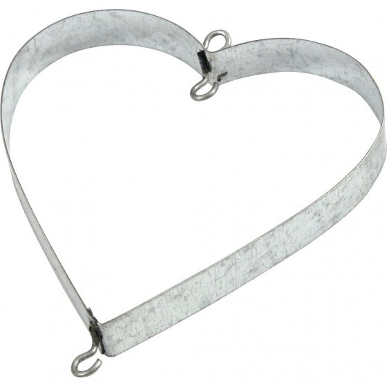 metalen Hart 7 x 7 cm dikte 9 mm zilver 6 stuks