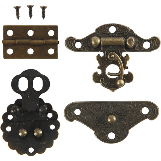 mini-beslag antiek goud 30-35 mm 10 sets