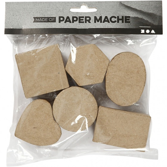 mini-dozen papier-maché 4-6 cm bruin 6 stuks