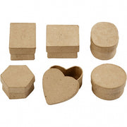 mini-dozen papier-maché 4-6 cm bruin 6 stuks