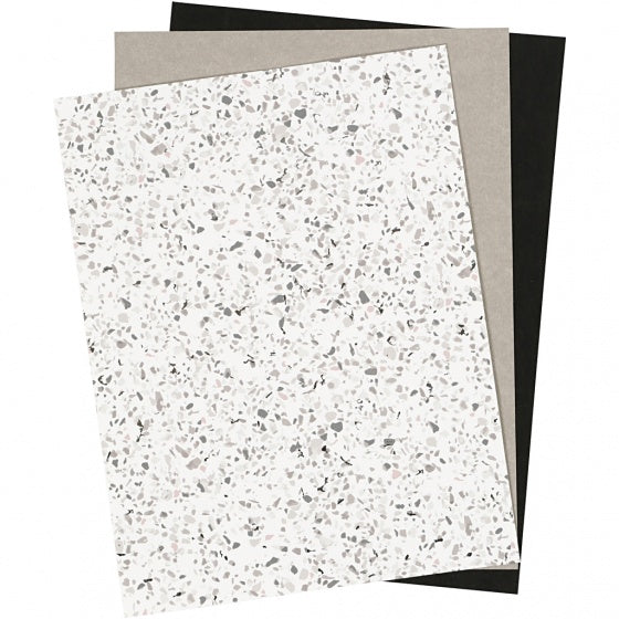 leerpapier wit/ bruin/ zwart 3 stuks