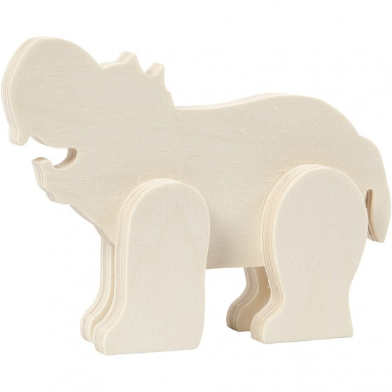 nijlpaard hout 16 cm