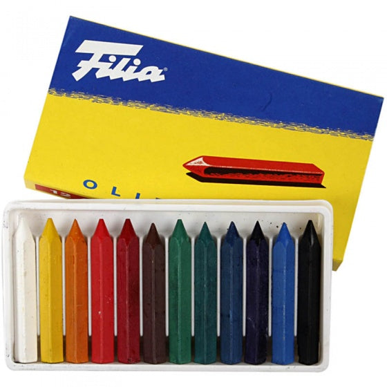 oliekrijt multicolor 7 cm 12 stuks