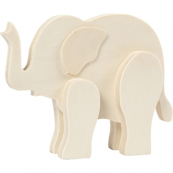 olifant hout 16 cm bruin