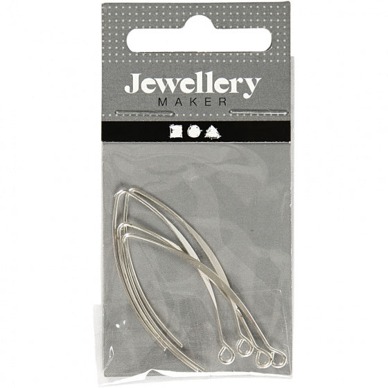 oorbellen 42 mm verzilverd 4 stuks