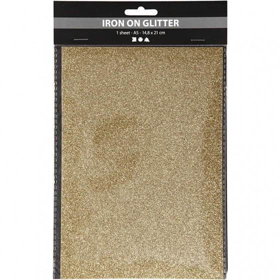 opstrijkfolie glitter A5 goud