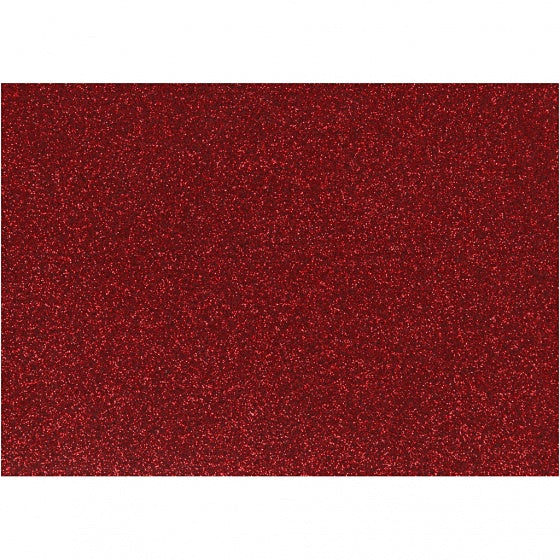 opstrijkfolie glitter A5 rood