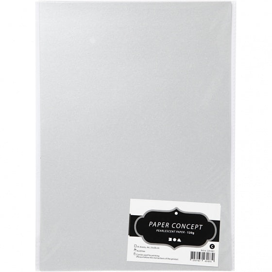 parelmoerpapier zilver A4 10 vellen