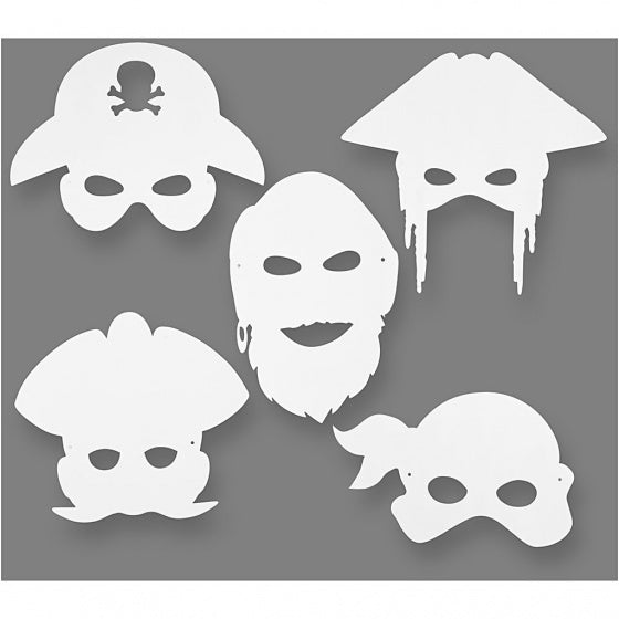 piratenmaskers h: 16-26 cm b: 17