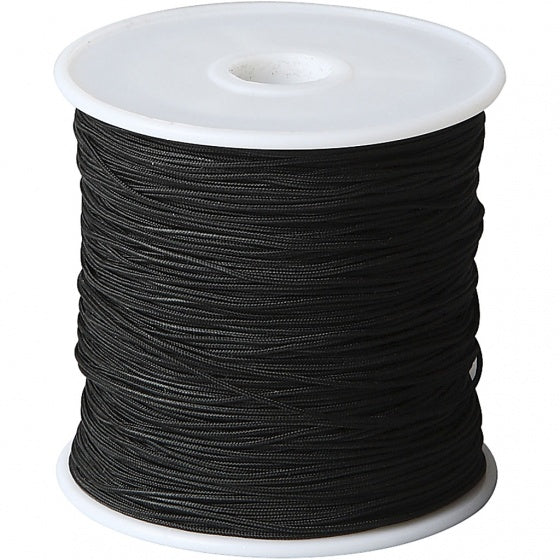 polyester koord zwart 50 meter 1 mm
