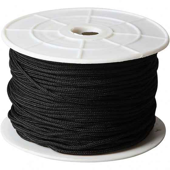 polyester koord zwart 50 meter 2 mm