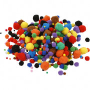 Pompom mix 5-40 mm 150 stuks