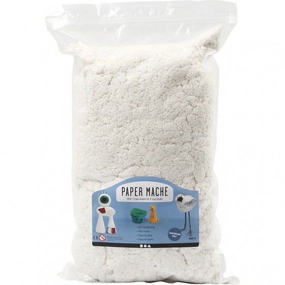 pulp papier-maché 400 gram wit