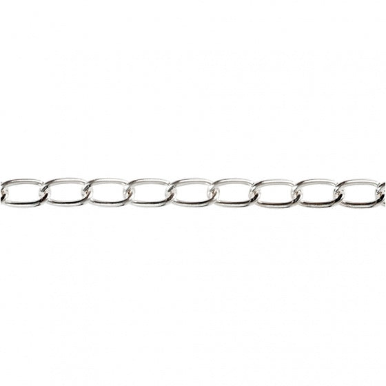 schakelketting Jasseron 1 m zilver 6 mm ovaal