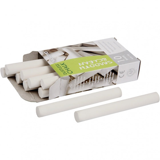 schoolbordkrijt wit 8 cm 10 stuks