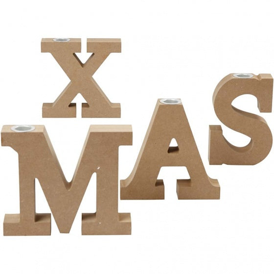 set kandelaars X-Mas hout 14