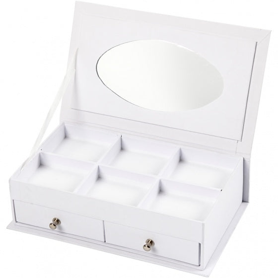 sieradendoos karton meisjes 18 cm wit per stuk