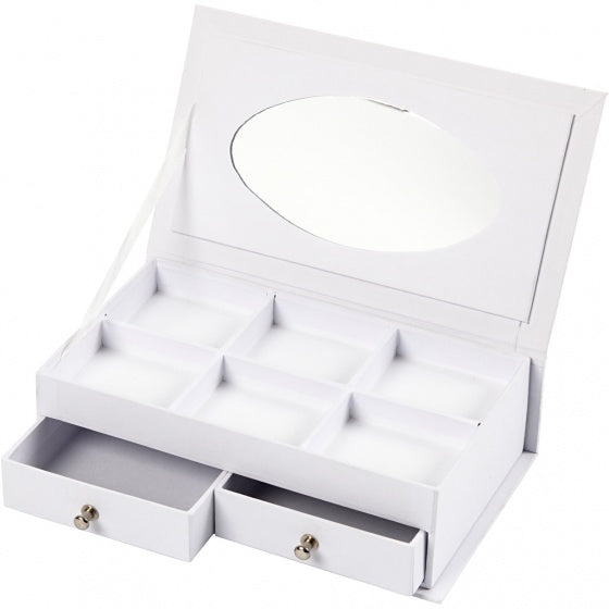 sieradendoos karton meisjes 18 cm wit per stuk